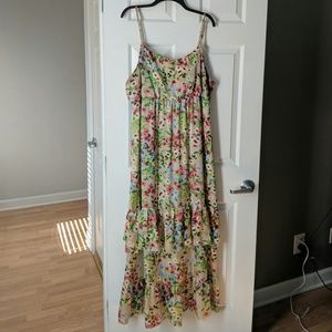 Floral Silk Maxi Dress